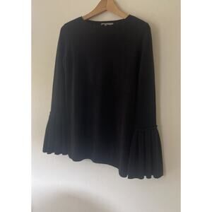 Neiman Marcus 100% Cashmere Bell Sleeve Sweater Size XS Black Knit Pullover